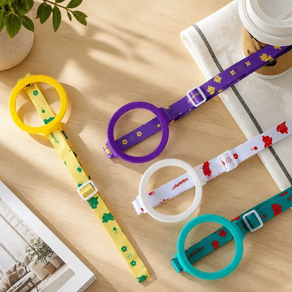Coffee Cup Strap Holder White Portable Beverage Accessory