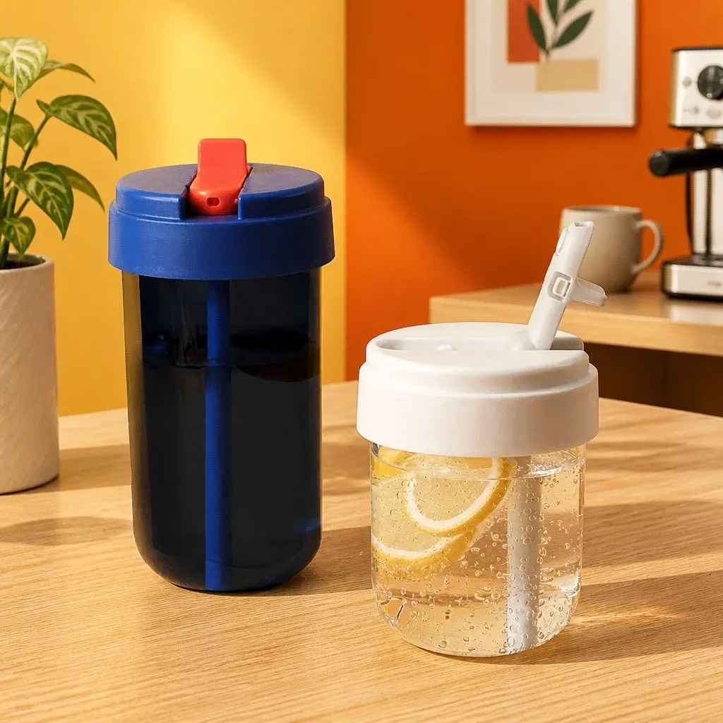 300ml Coffee Cup with Straw