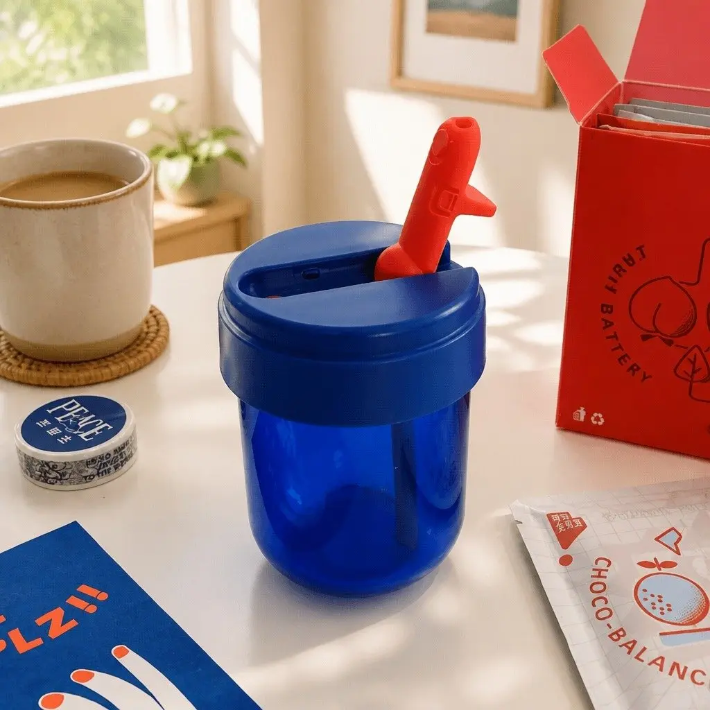 300ml Coffee Cup with Straw