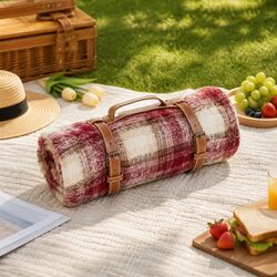 British Plaid Picnic Mat Medium 150x100cm Outdoor Camping Waterproof Red