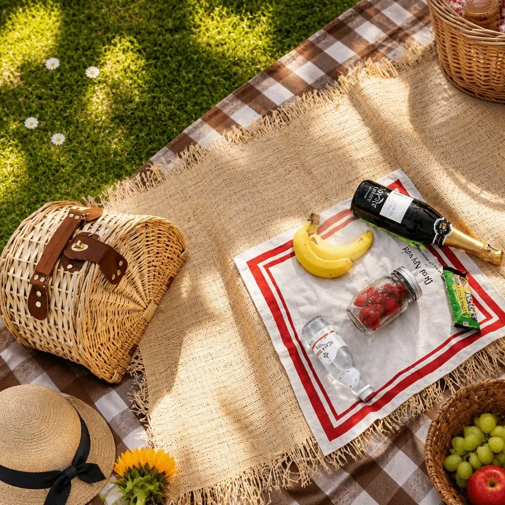 Picnic Mat Waterproof Medium 150x100cm Red Plaid