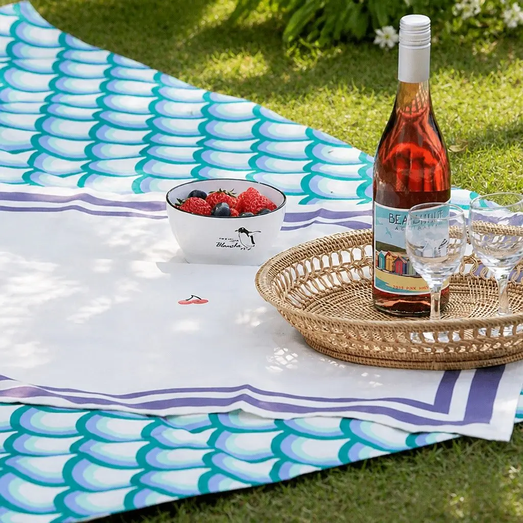 Picnic Mat Waterproof Portable Foldable Emerald 195 x 145 cm