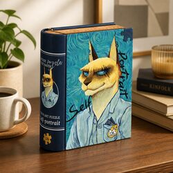 Enjoyable Cat Puzzle Inspired by Van Gogh - 126 Pieces