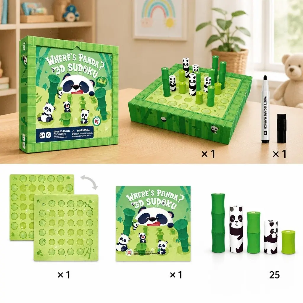 3D Sudoku Board Game Magnetic Pieces Educational Logic Game