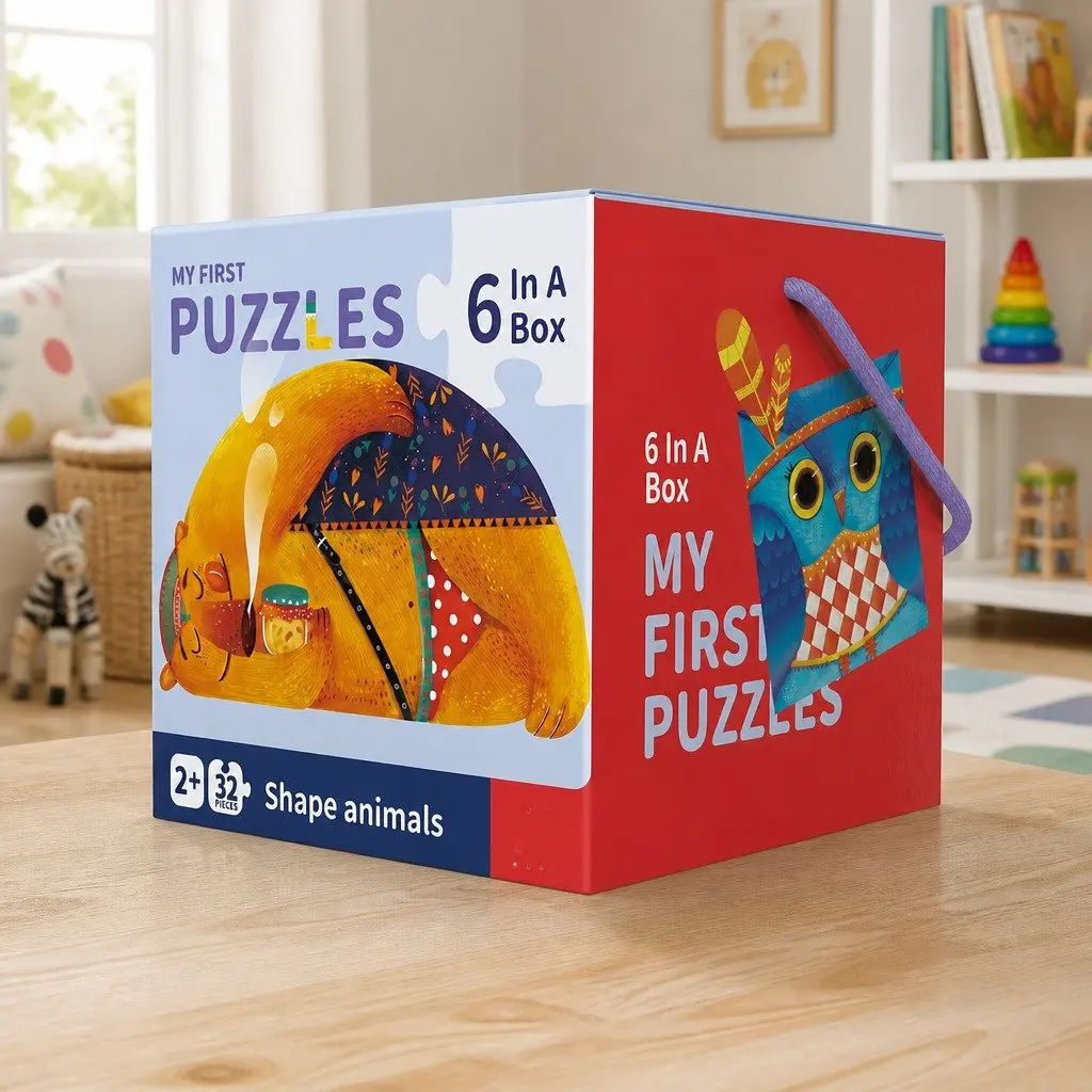Puzzles Shape Animals Educational Toy 6 Designs for Kids