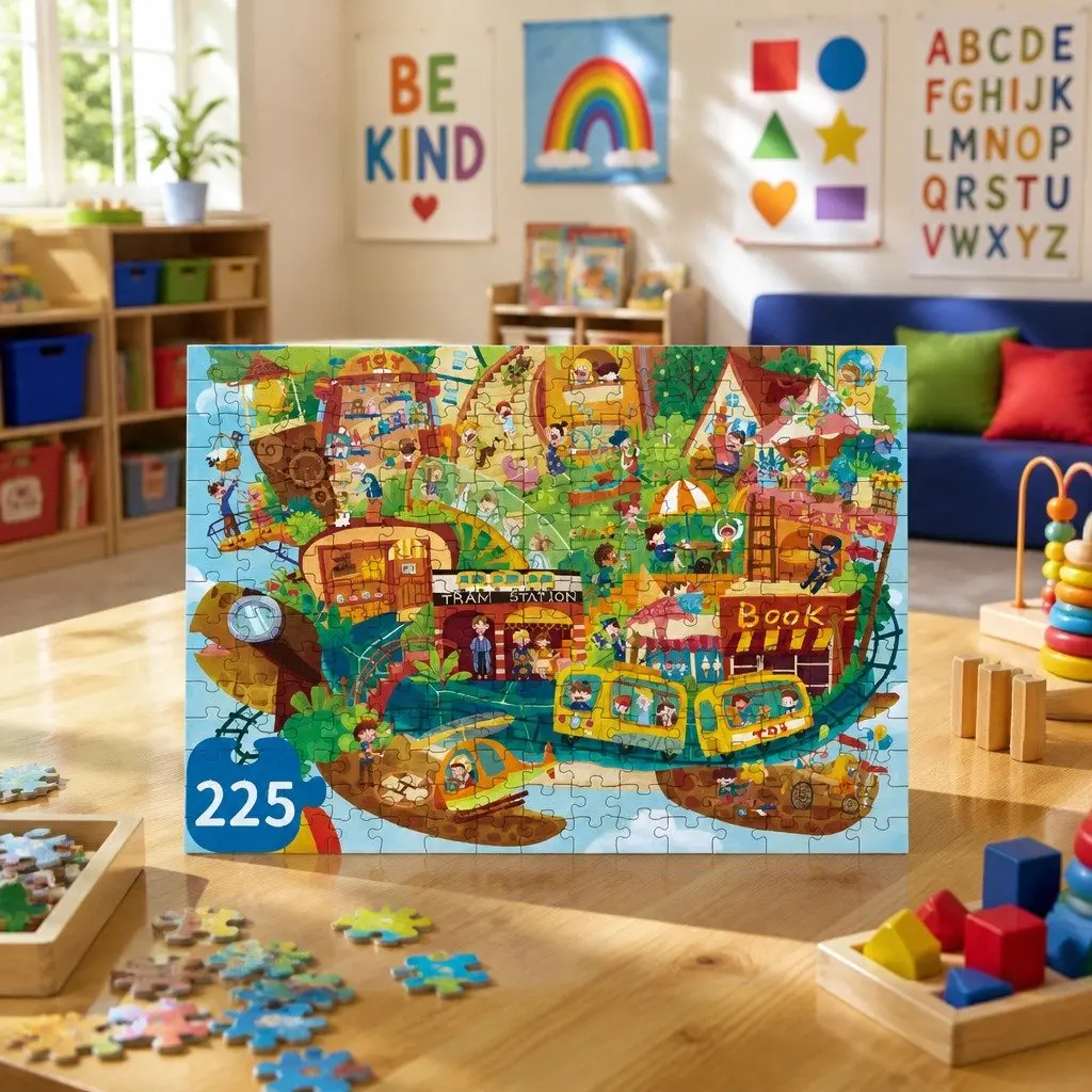 Kids Puzzle Step 8 Townlet Scene 210 225 Pieces Educational Toy Age 7+