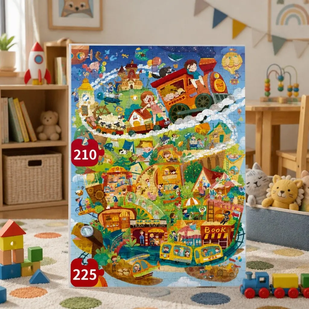 Kids Puzzle Step 8 Townlet Scene 210 225 Pieces Educational Toy Age 7+