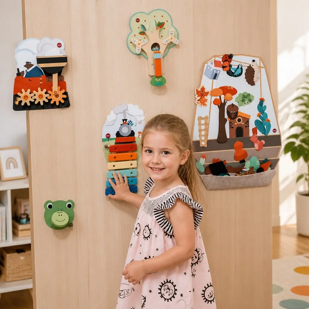 Magnetic Toy Building Set Garden Theme Wall Mounted Educational Play 27 Piece