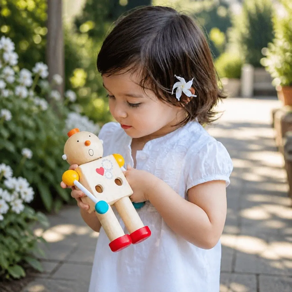 Robot Toy with Interchangeable Heads for Emotional Development 12cm W x 20cm H