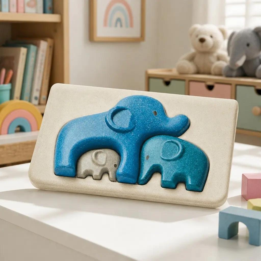 Elephant Puzzle Wooden Toy for Kids 18M Fine Motor Skills Problem Solving