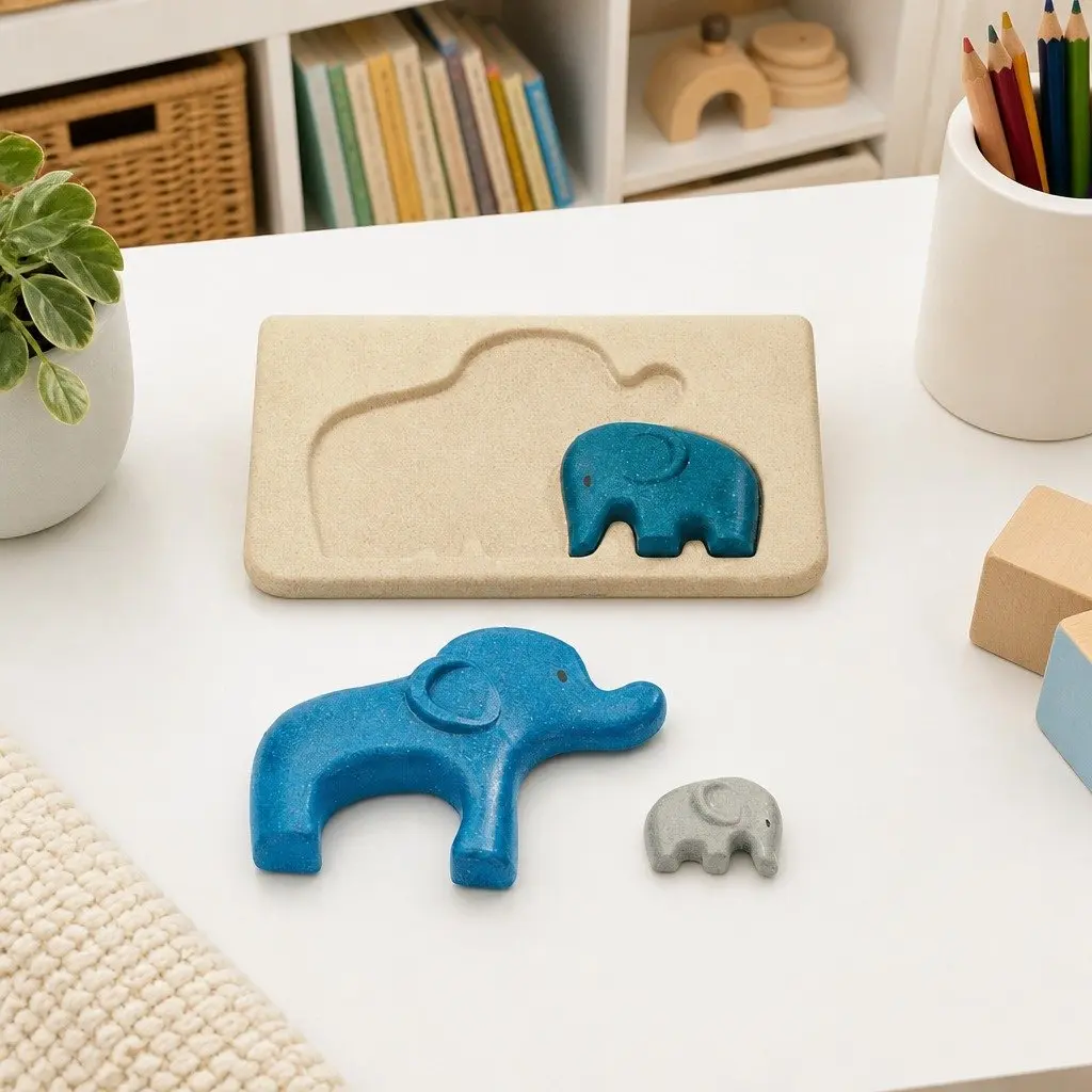 Elephant Puzzle Wooden Toy for Kids 18M Fine Motor Skills Problem Solving