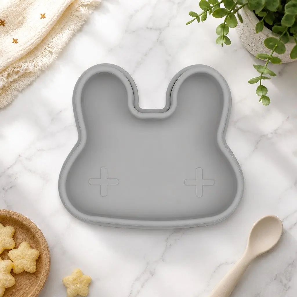 Silicone Snack Bowl Plate Minty Green Toddler Freezer Safe Flexible Strap