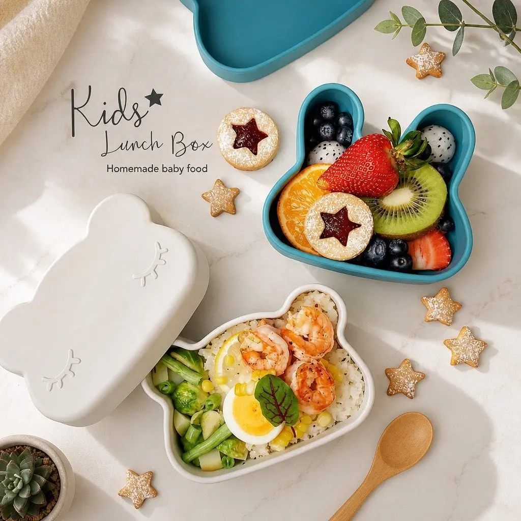 Silicone Snack Bowl Plate Minty Green Toddler Freezer Safe Flexible Strap