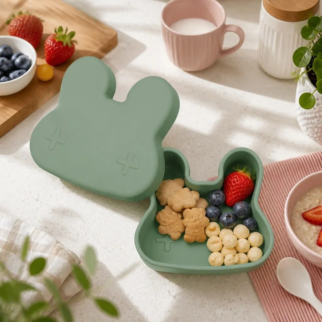 Bunny Snackie Bowl Plate for Kids | On-The-Go Solutions