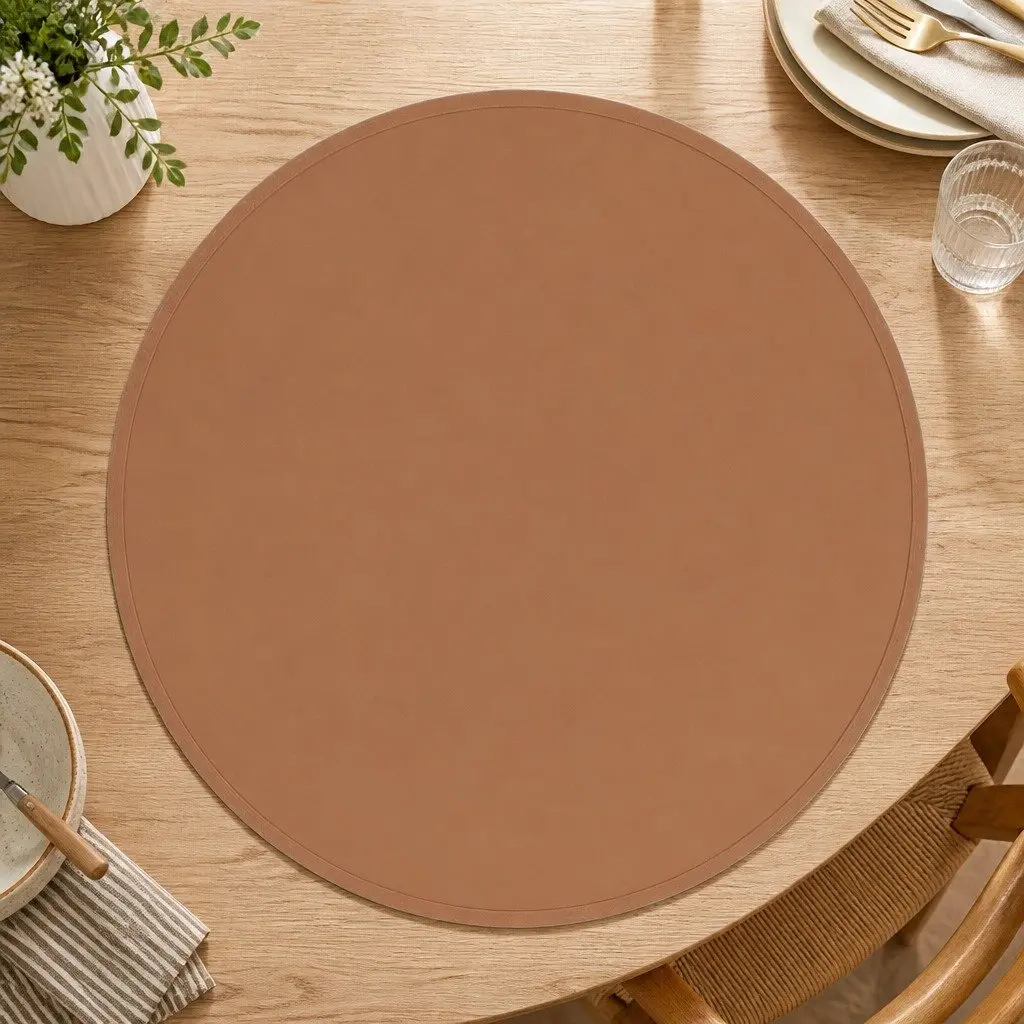 Round Silicone Placemat Navy Non-Slip Dishwasher Safe Kids Family Dining Table