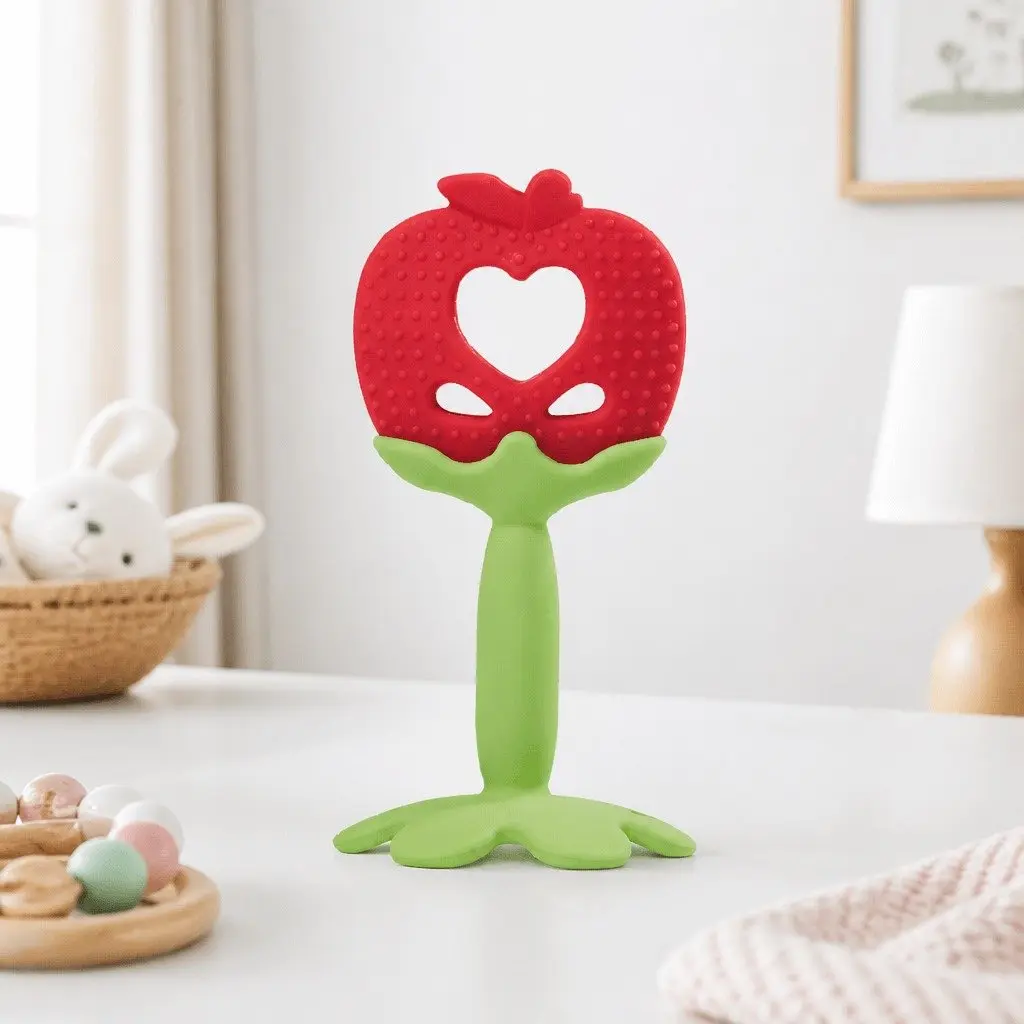Baby Silicone Fruit Teether Textured Apple