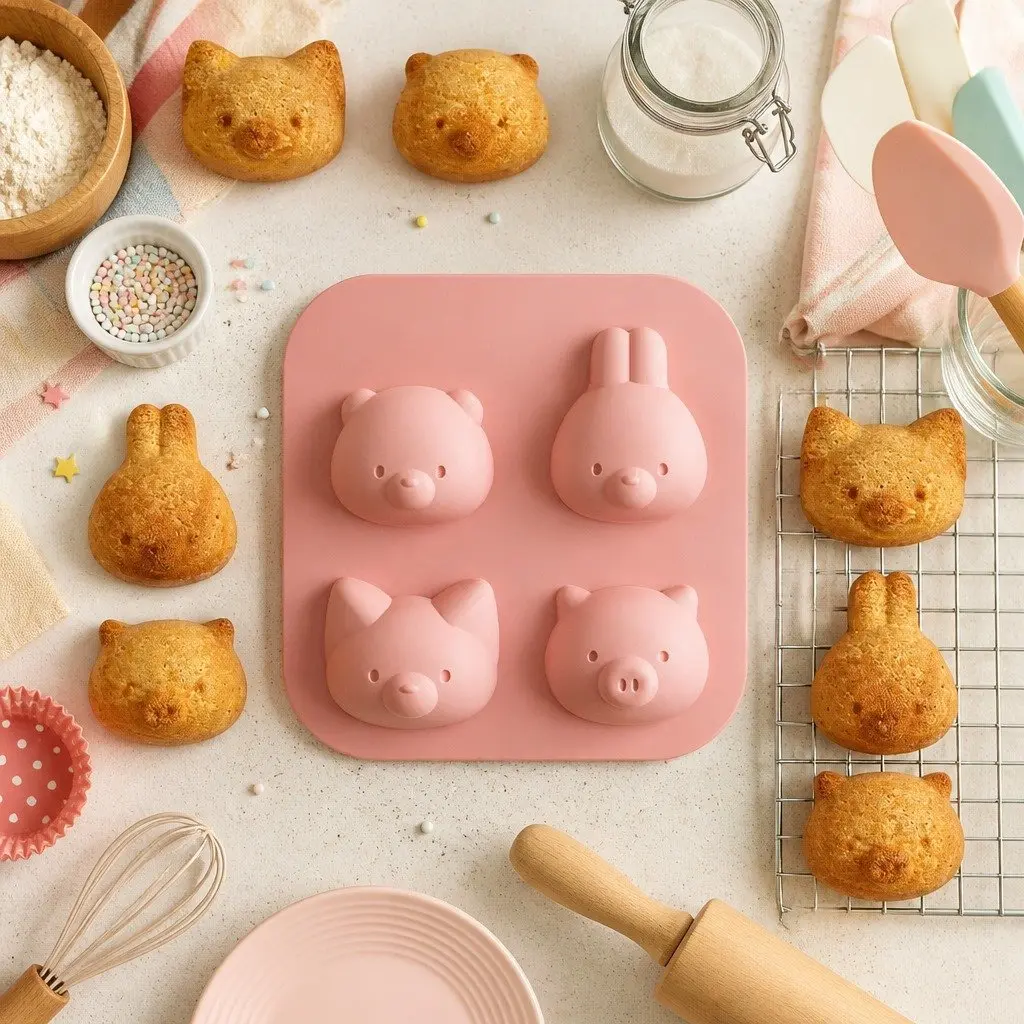 Silicone Animal Bento Mould Food-Grade 13cm Freezer Microwave Safe