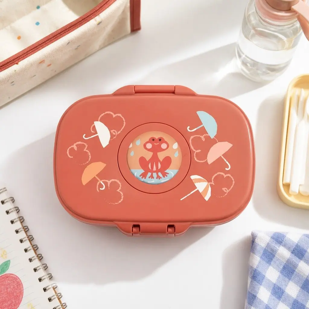 Kids Snack Lunch Box Compact Airtight Food Container 14.8 x 7 x 11.4 cm