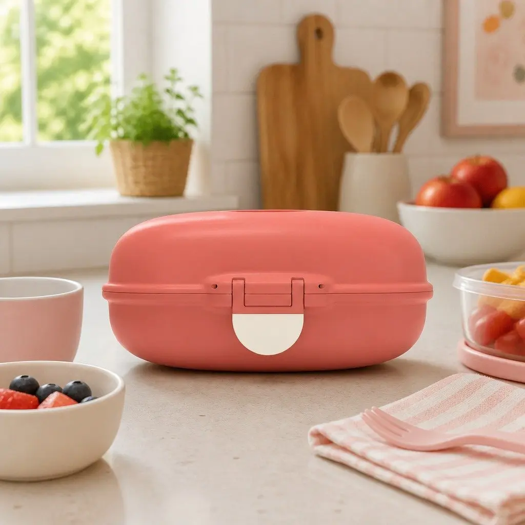 Kids Snack Lunch Box Compact Airtight Food Container 14.8 x 7 x 11.4 cm