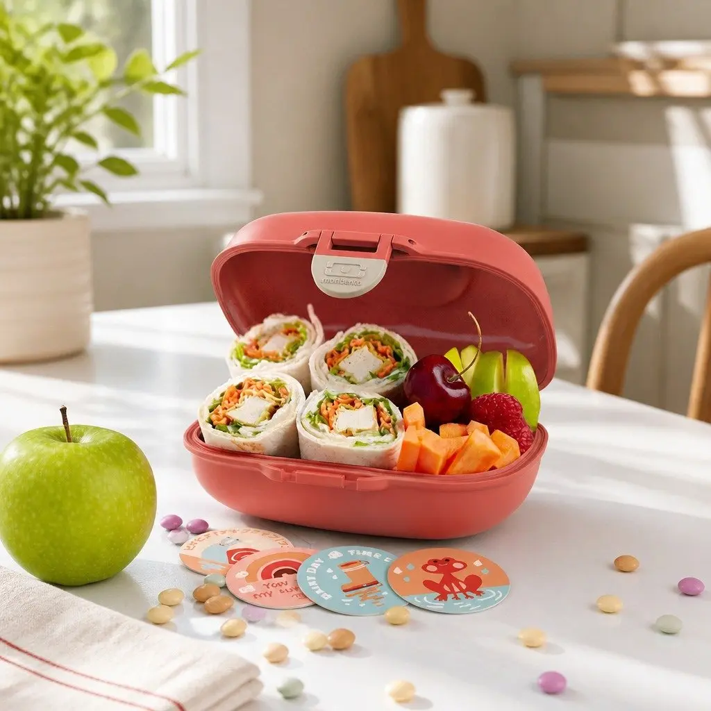 Kids Snack Lunch Box Compact Airtight Food Container 14.8 x 7 x 11.4 cm