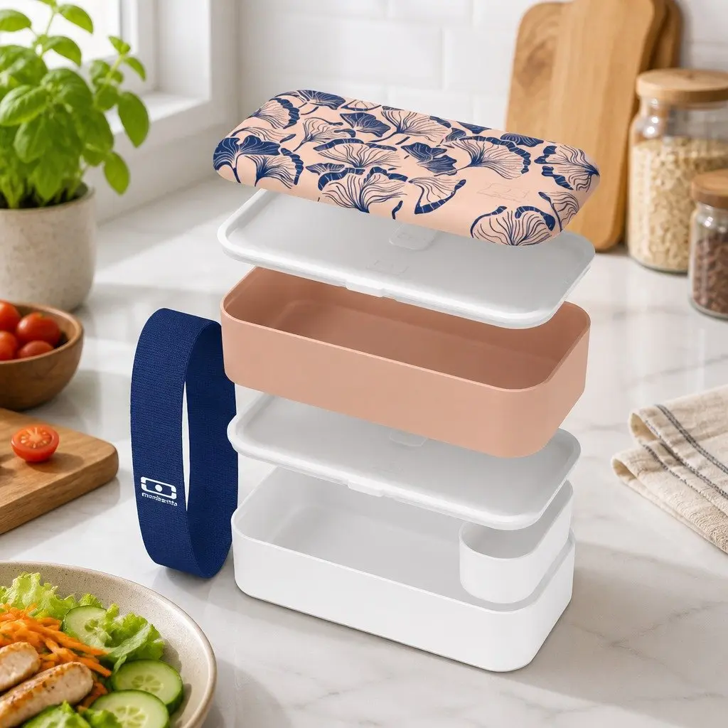 Bento Box Lunch Container Airtight 1L Portable Food Storage with Compartments