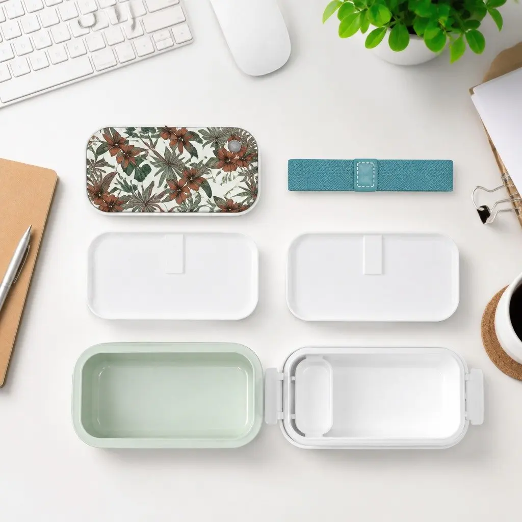 Bento Box Airtight 1L Portable Meal Prep Container with Compartments