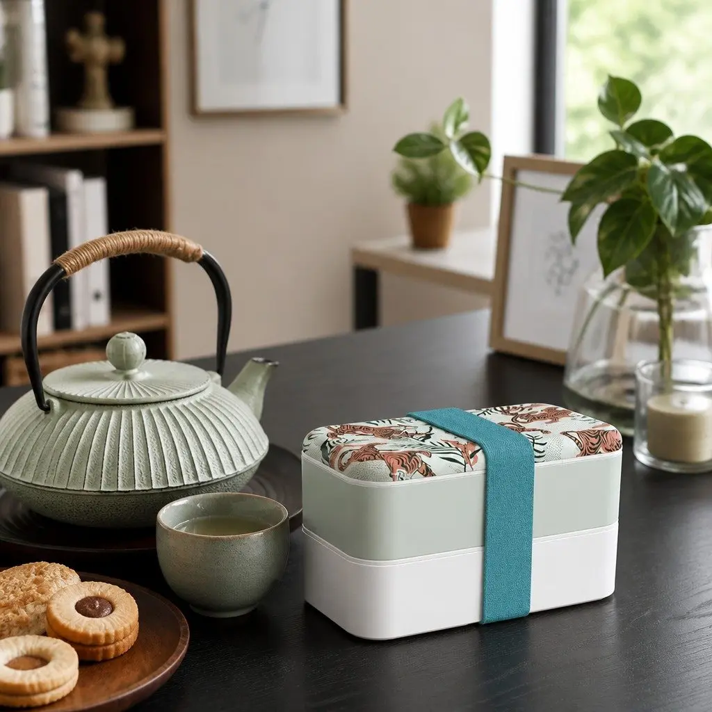 Bento Box Airtight 1L Portable Meal Prep Container with Compartments
