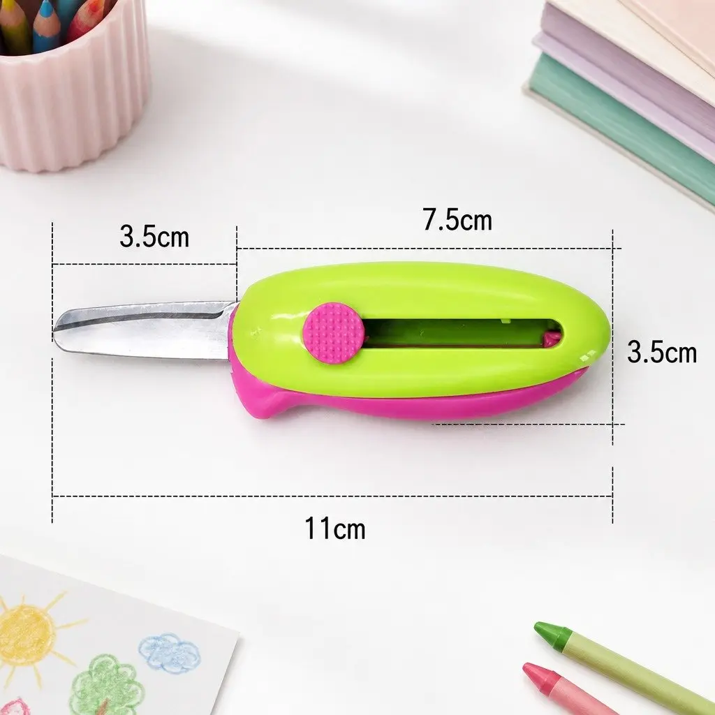 Pocket Scissors Spring-Action Rounded Curved Blade Safe for Kids Crafts
