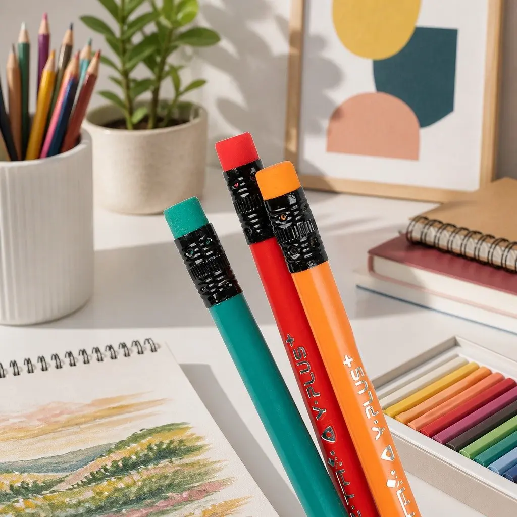 Erasable Colored Pencils 12-Color Set with Built-in Eraser for Artists Kids