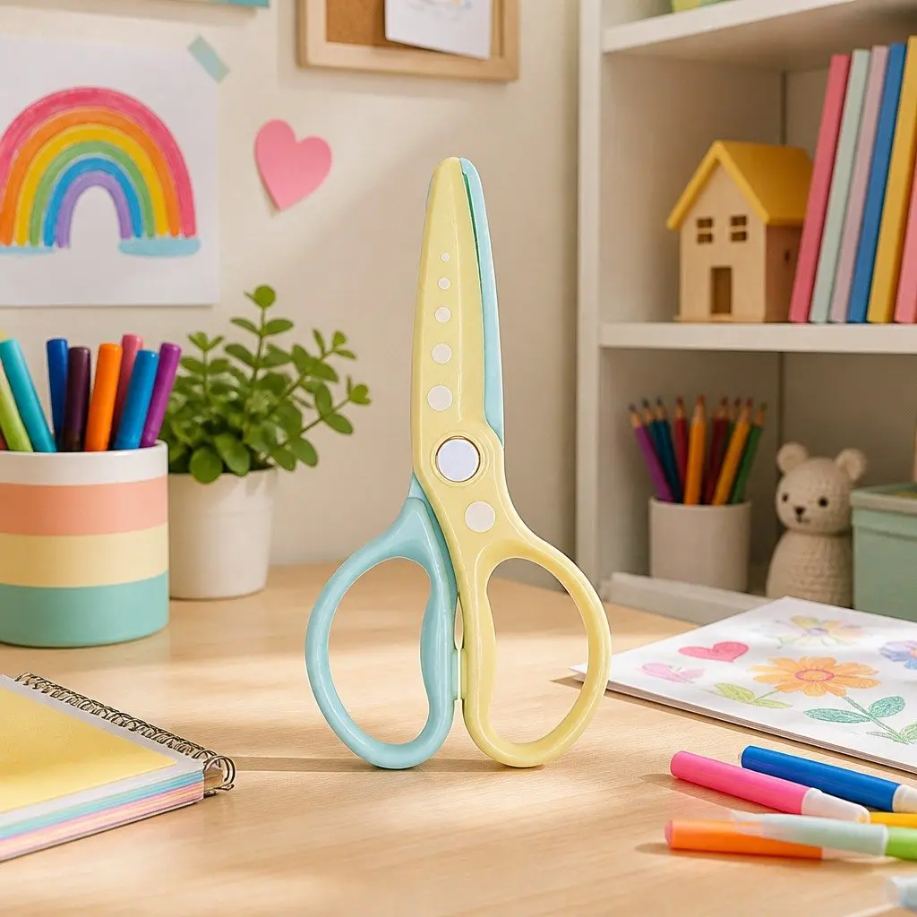 Children's Safety Scissors Curved Blade 17cm Arts and Crafts Cutting Tool