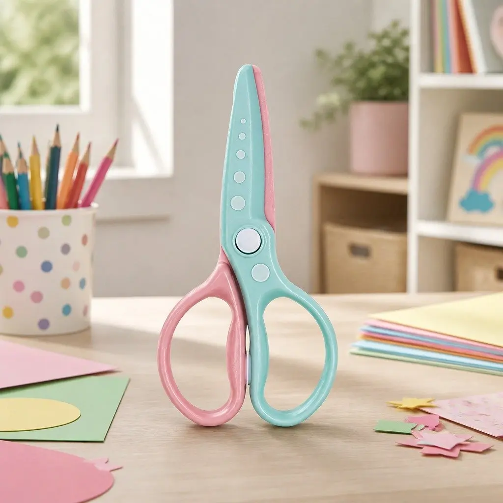 Children's Safety Scissors Curved Blade 17cm Arts and Crafts Cutting Tool