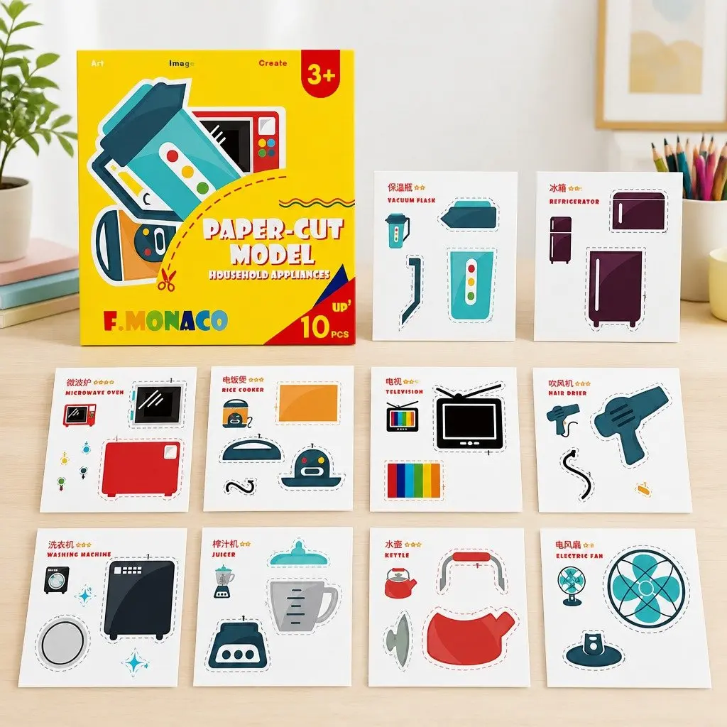 Children's Paper Cutting Kit Craft Set with Templates for Fine Motor Skills