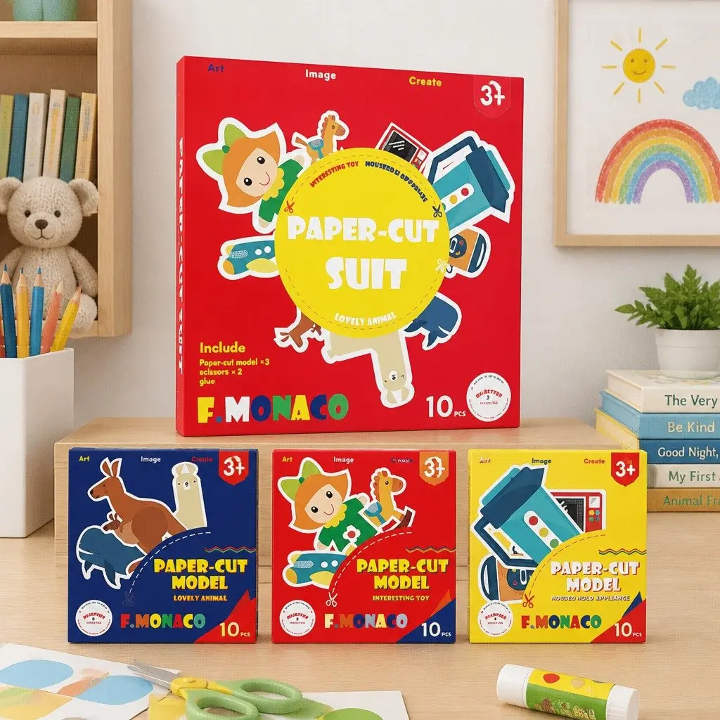 Children's Paper Cutting Craft Kit Animal Flower Templates Fine Motor Skills