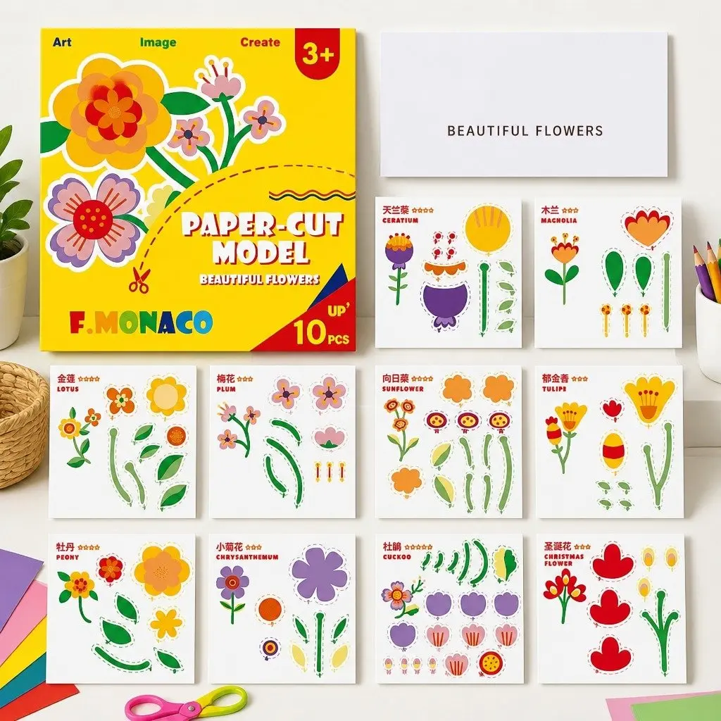 Paper Cut Activity Pack Themed Educational 3 Pieces