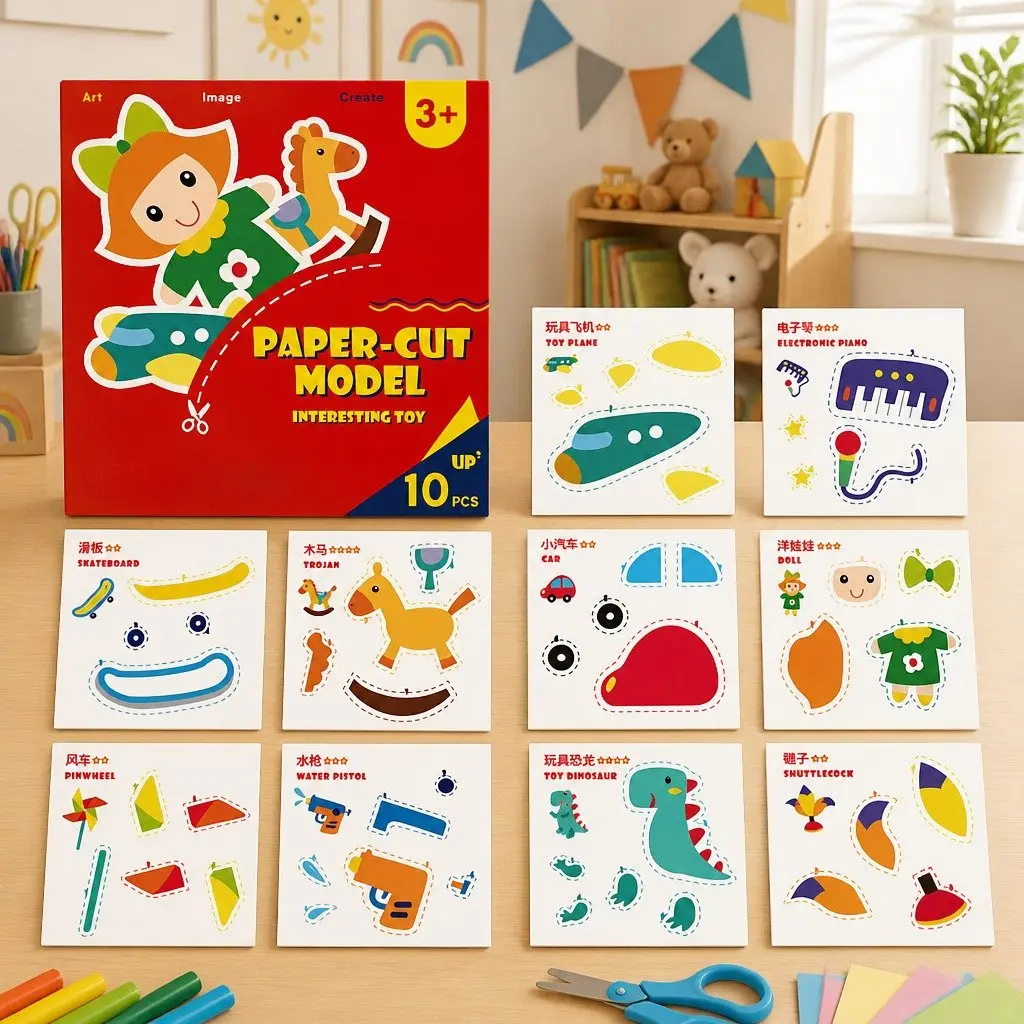 Paper Cut Activity Pack Themed Educational 3 Pieces