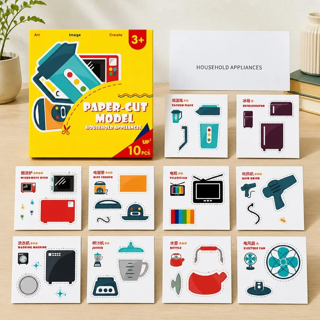 Paper Cut Activity Pack Themed Educational 3 Pieces