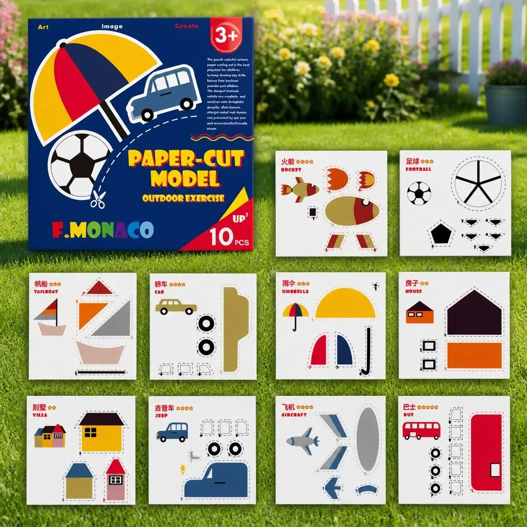 Paper Cut Activity Pack Themed Educational 3 Pieces