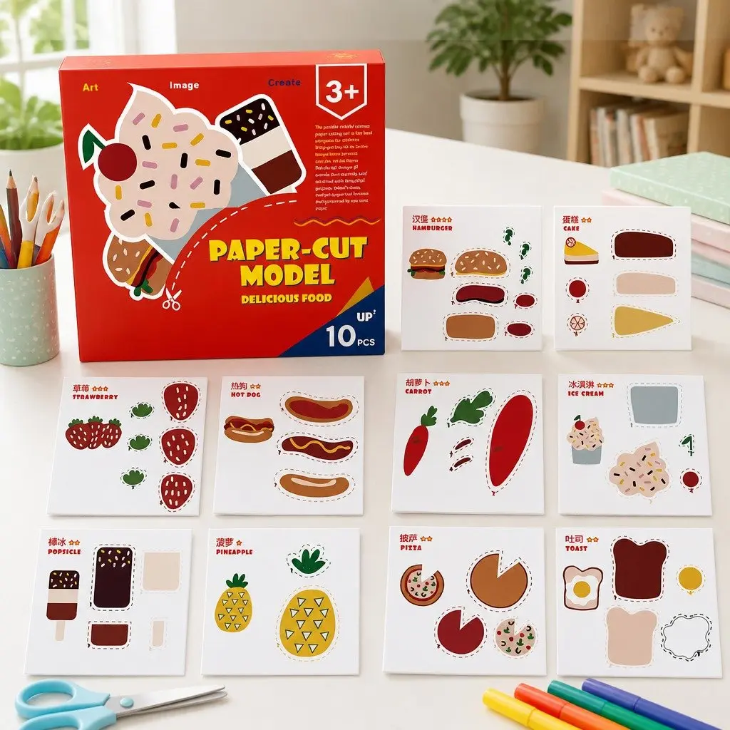Paper Cut Activity Pack Themed Educational 3 Pieces