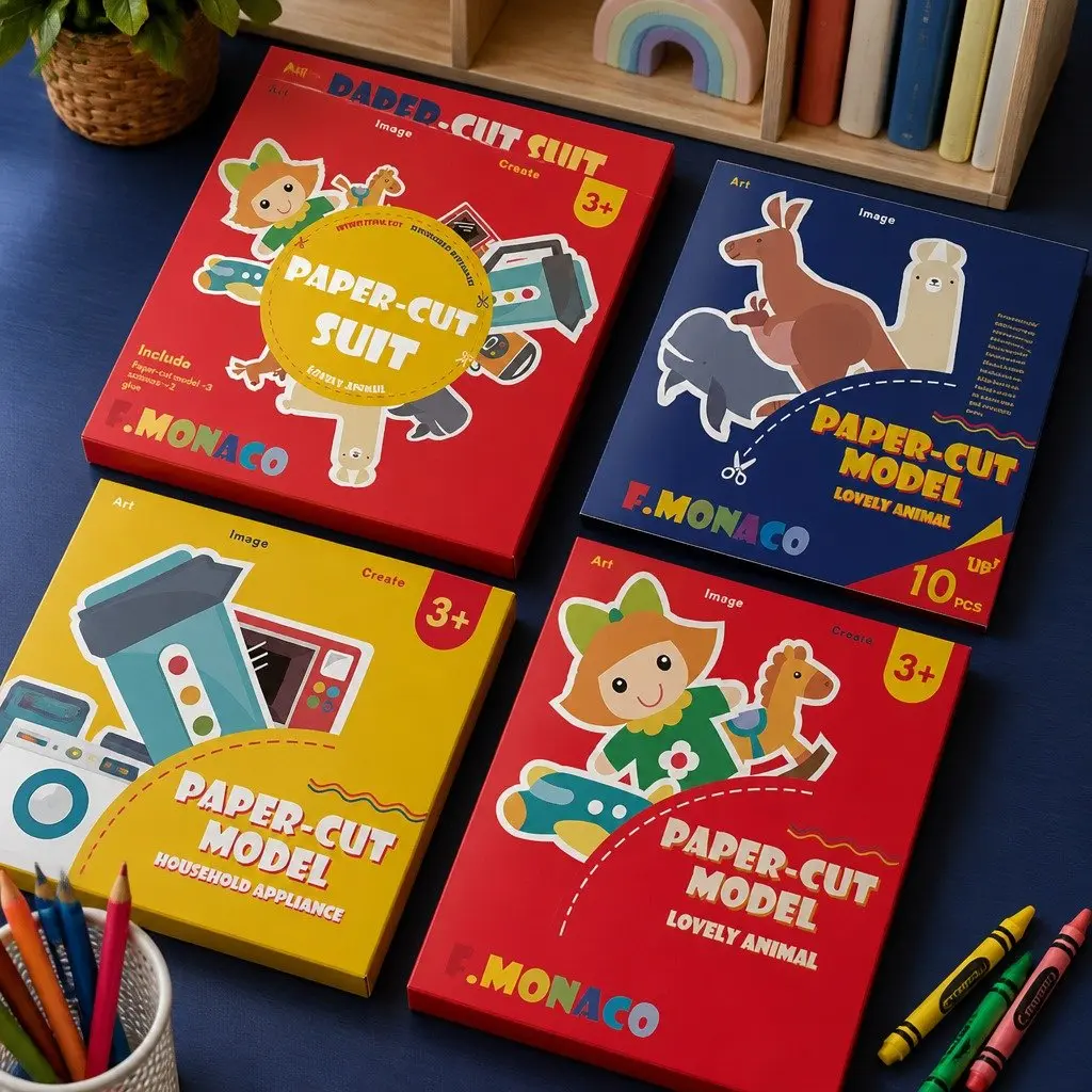 Paper Cut Activity Pack Themed Educational 3 Pieces