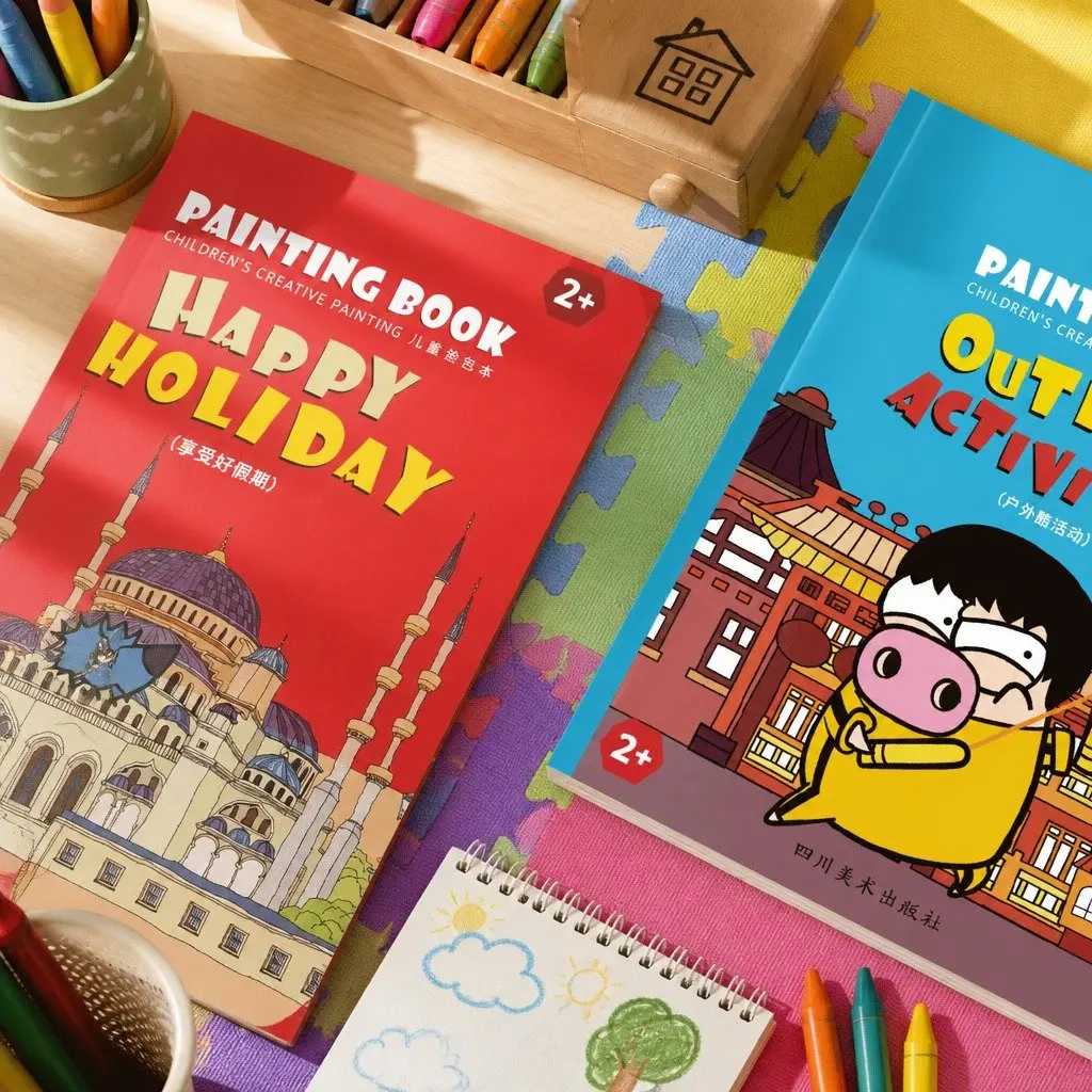 Children's Colouring Book Creative Activity Designs Thick Pages