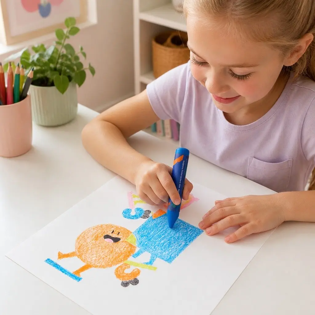 Kids Crayons 16 Colours Vibrant Silky Smooth Drawing Coloring Pencils Art Set