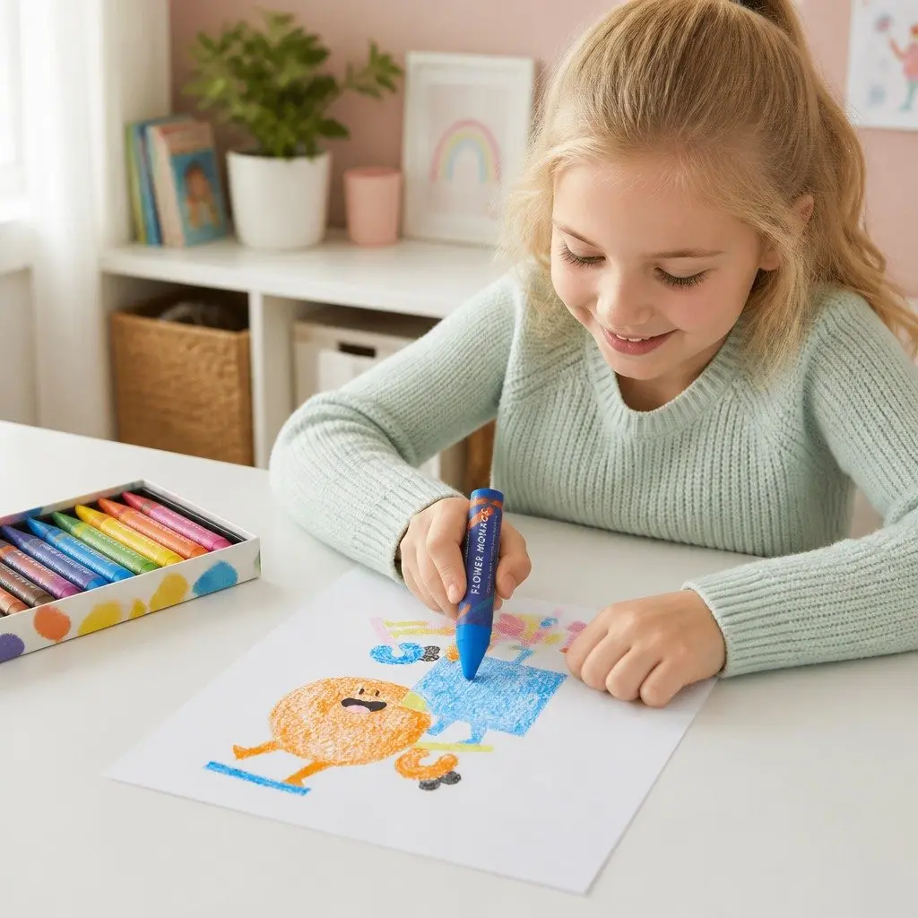 Kids Crayons Silky Smooth Non-Toxic 24 Colour Set