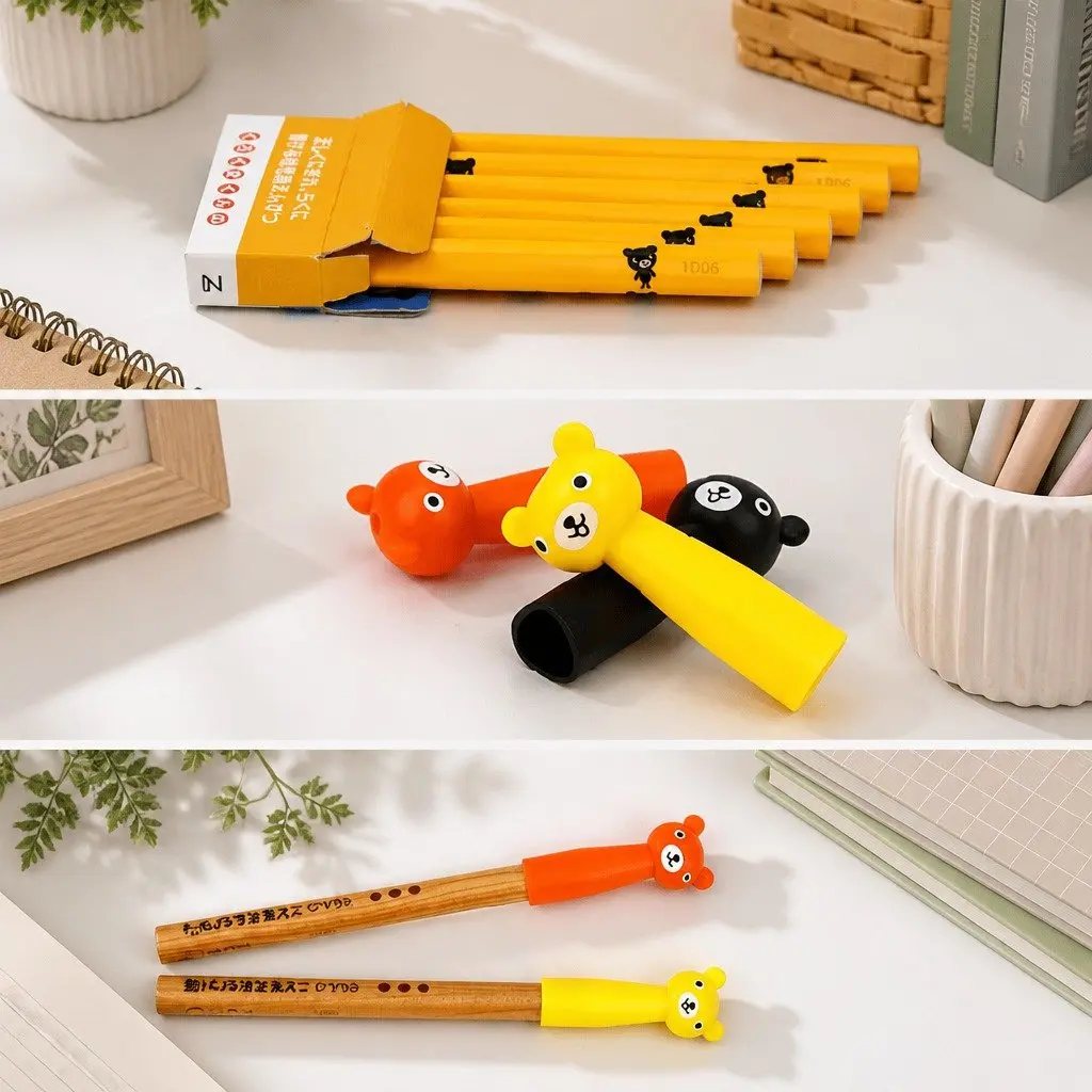 Children's Pencil Grips Writing Tools Kids Handwriting Pen Cap Extensions