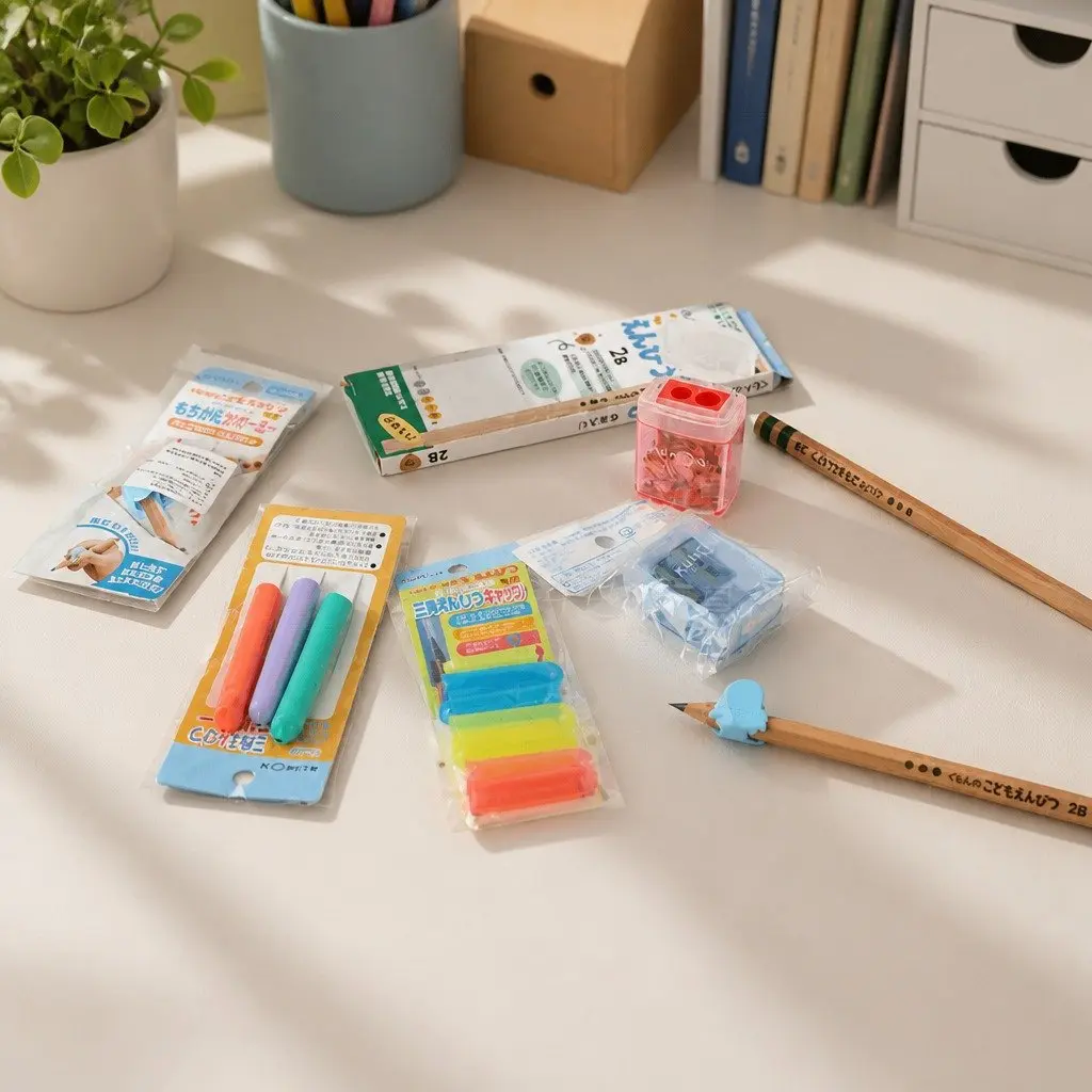 Kids Pencil Grip Pen Cap Extension Style Writing Grips 6 Pack