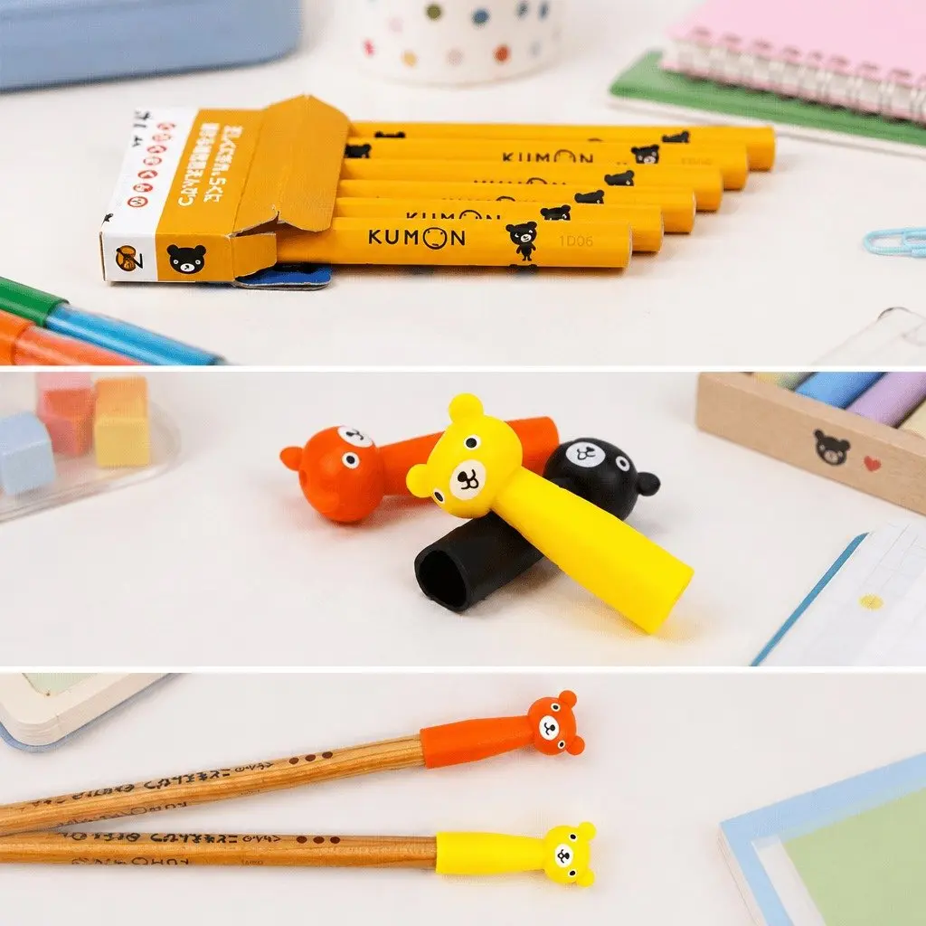 Kids Pencil Grip Pen Cap Extension Style Writing Grips 6 Pack
