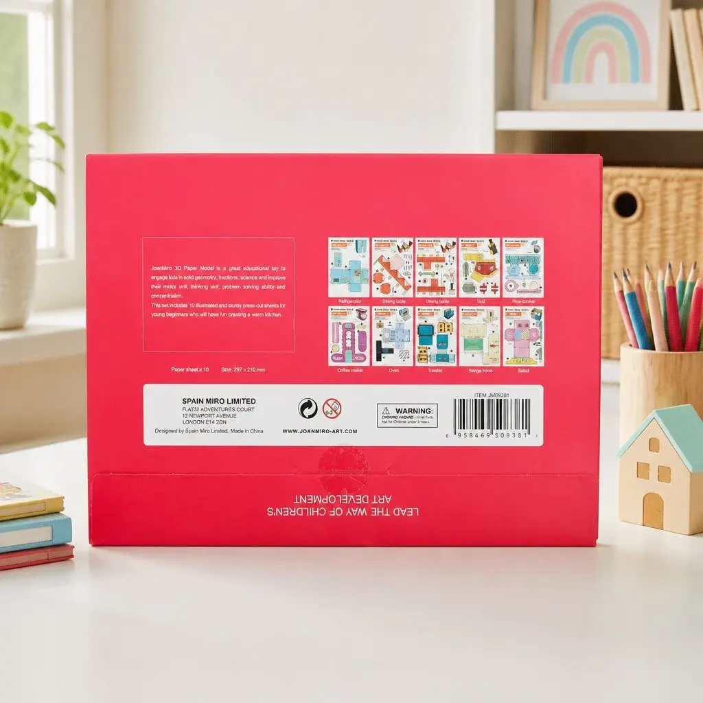 3D Paper Model Playset Warm Kitchen Interactive Size for Ages 5+
