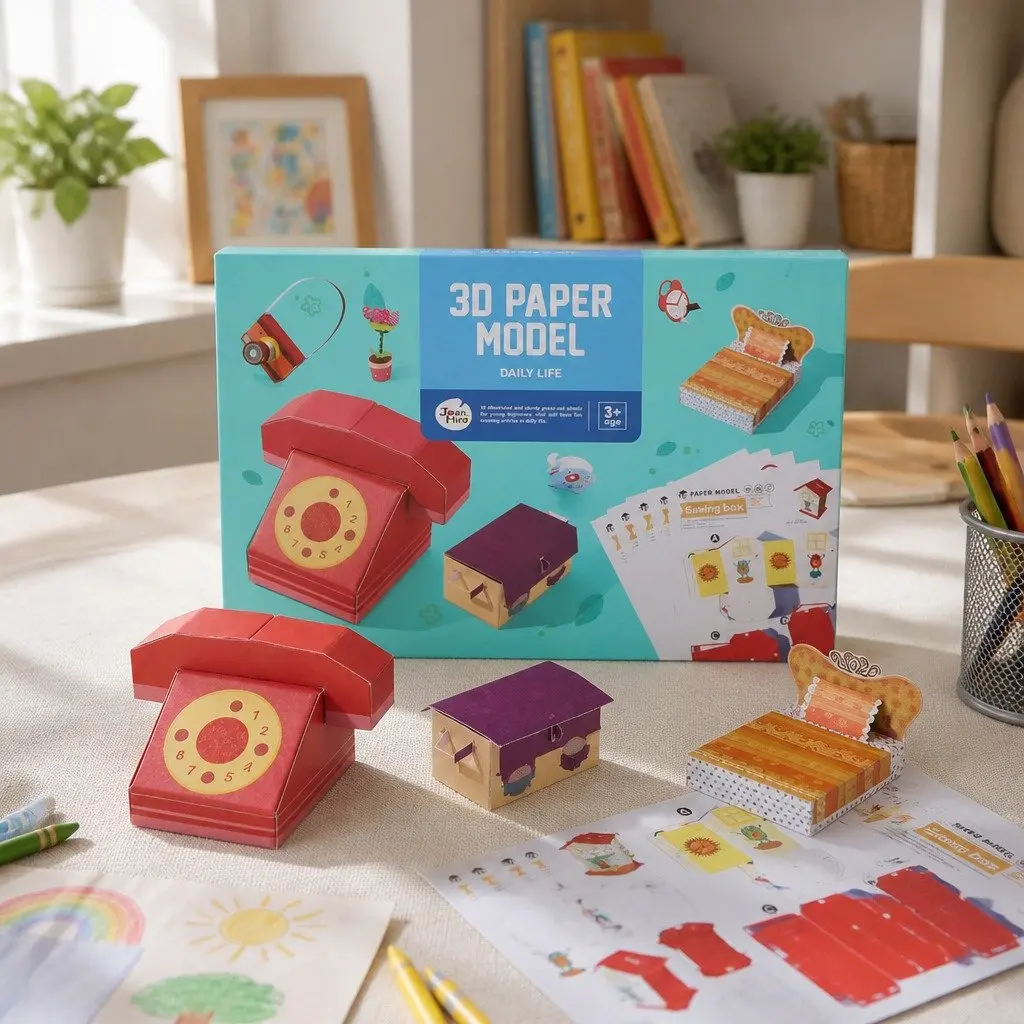 3D Paper Model Craft Kit Interactive Daily Life Theme Size Suitable for Ages 5 and Up
