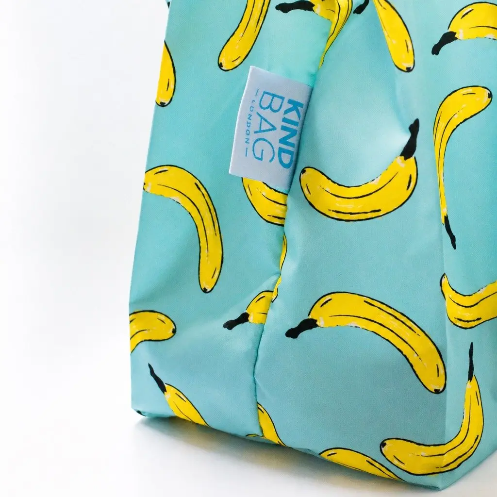 Reusable Shopping Bag Mini Banana Pattern Foldable Grocery Tote Eco Friendly