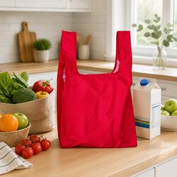 Reusable Shopping Bag Medium Berry Recycled Plastic Bottles Foldable Grocery