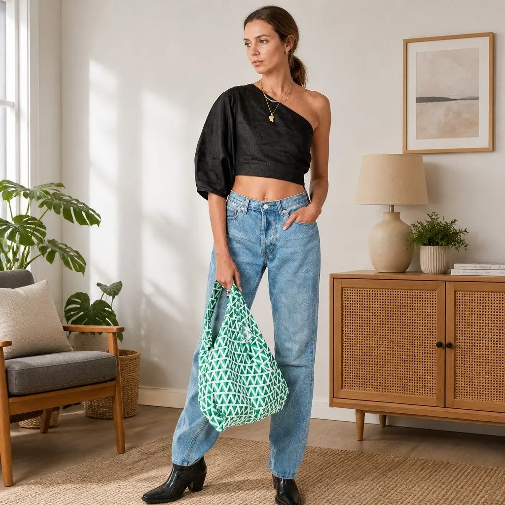 Reusable Shopping Bag Lightweight Water-Resistant Medium Grocery Tote